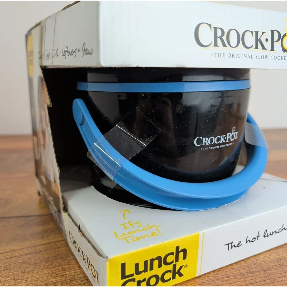 Crock-Pot Lunch Crock Food Warmer Blue Black 20 Oz Heat Travel Carry Slow Cooker